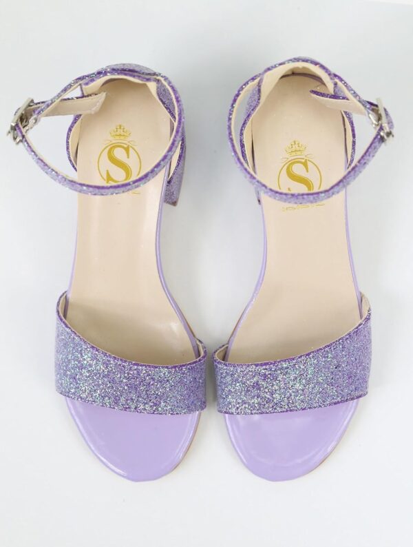 SIRRI Girls Ankle-Strap Shoes, Block Heels Sandals with Glitter for Special Occasion - Image 3