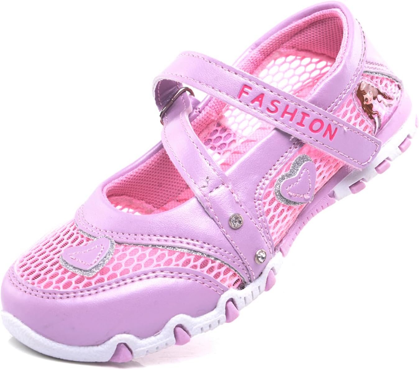 61Wu8mIDjRL._AC_SL1500_.jpg Unitysow Girl Sandals Glitter Princess Shoes Flat Walking Sandals Comfort Mary Jane Birthday Party Dance Shoes for Little Kid/Big Kid - Image 1