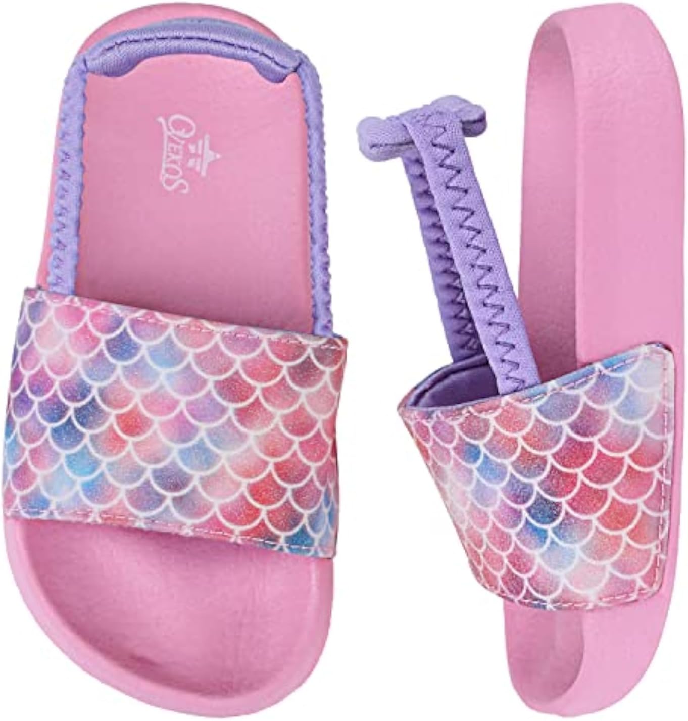 61WvOsbp9L._AC_SL1500_.jpg Girls Flip Flops Boys Summer Slippers Kids Glitter Sliders Beach Bathroom Pool Cute Sandals Toddlers Home Shower Shoes Lightweight Non-slip Little Girls Sequins Slides for Indoor Outdoor - Image 1