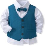 CHICTRY Baby Toddler Boys Gentleman Outfit Bow Tie Dress Shirt Pants Wedding Birthday Formal Suits Set - Image 3