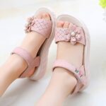 MINBEI Girls Sandals Toddler Little Girls Sandals with Pearls Flower Summer Breathable Leather Shoes - Image 6