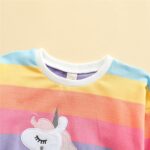 LitBud Girls Sweatshirts Unicorn Crewneck Pullover for Toddler Clothes Girl Cotton Top Long Sleeve Casual Jumper T Shirt fall for Kids Size 1-7 Years Old - Image 3