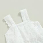Kids Toddler Baby Girl Summer Outfits Lace Crop Tank Top Cotton Linen Flare Wide Leg Pants Set 2Pcs Outfit - Image 5