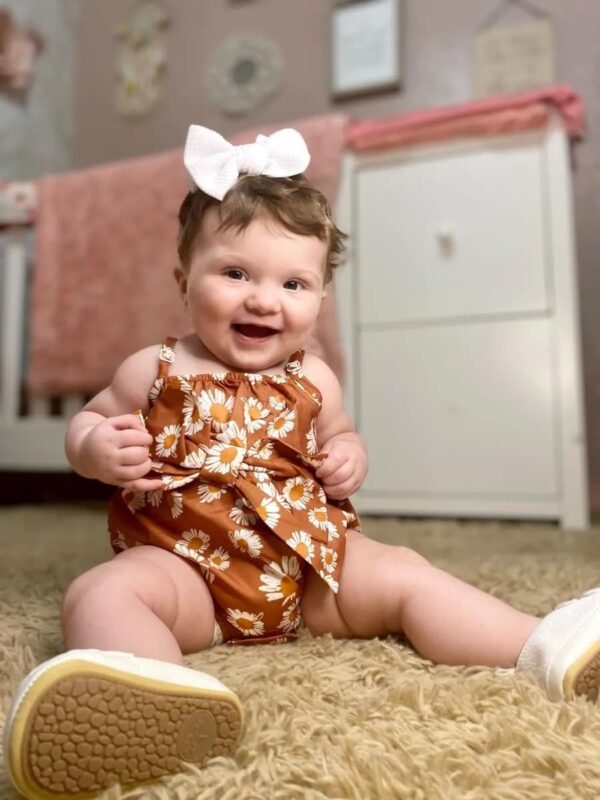 Derouetkia Baby Girl Romper Summer Tank Top Suspender with Bow Design Cute Baby Girl Jumpsuit 3Pcs - Image 4