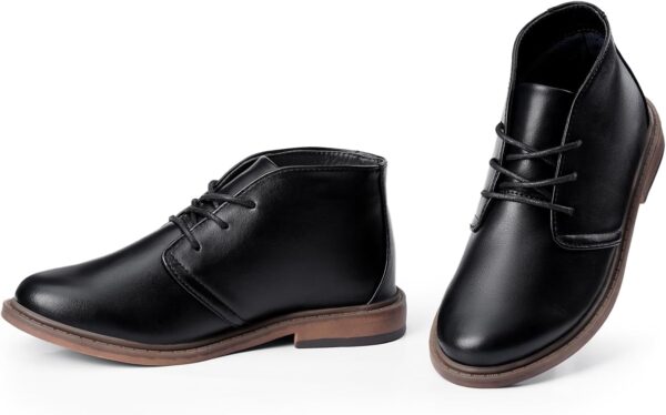 Harvest Land Boys Dress Shoes Lace-up School Shoes Kids Classic Oxford Boots Boys Loafer Flats Hook and Loop Light Comfortable for Toddler Big Kids - Image 4