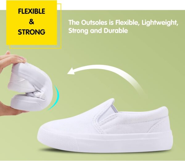 Unisex Kids Canvas Shoes Toddlers Sneakers Breathable Slip-on Trainers Pumps Plimsoles for Boy and Girls - Image 2