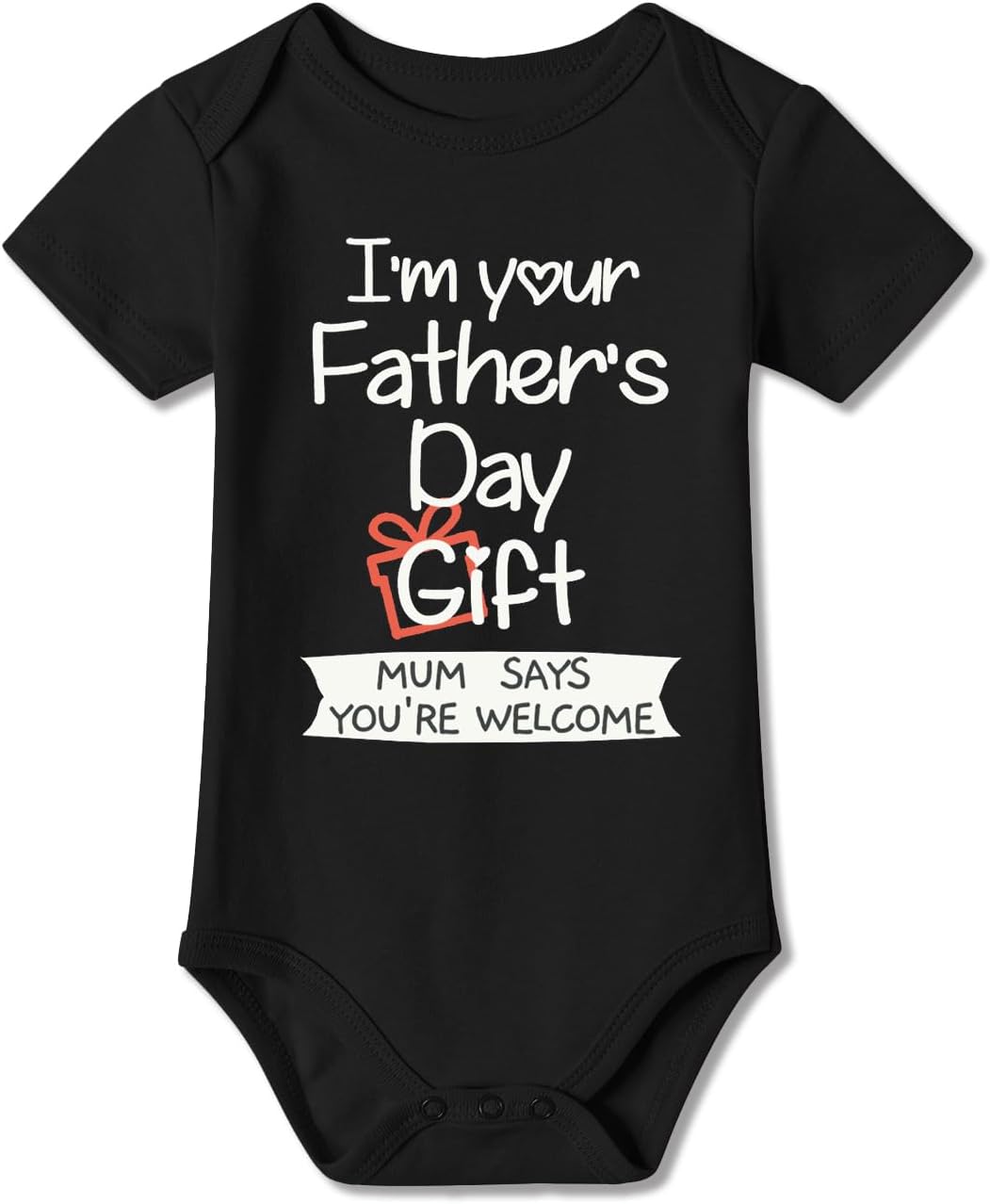 61bwKKvNRYL._AC_SL1500_.jpg Happy First Father's Day Baby Babygrow Bodysuit Short Sleeve Onesie 0-12 Months - Image 1