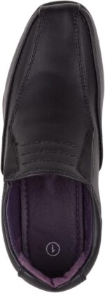 ABSOLUTE FOOTWEAR Childrens Kids Juniors Boys Formal Faux Leather Slip On Padded School Wedding Shoes - Image 6