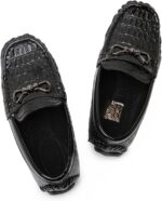 RVROVIC Kids Girls Boys Slip-on Loafers Oxford PU Leather Flats Shoes Casual Moccasin Shoes for Toddler Kid - Image 4