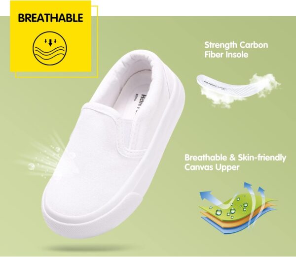 Unisex Kids Canvas Shoes Toddlers Sneakers Breathable Slip-on Trainers Pumps Plimsoles for Boy and Girls - Image 3