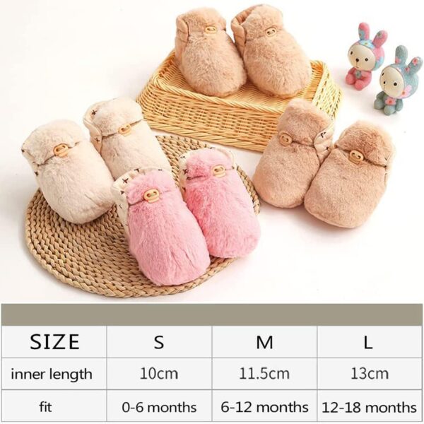 LUCKKY Baby Cartoon Plush Cotton Toddler Shoes,Baby Boys Girls Anti-Slip Soft Sole Warm Winter Booties Shoes,Toddler Cartoon Cute Plush Warm Home Booties Shoes,Infant Warm Shoes - Image 7