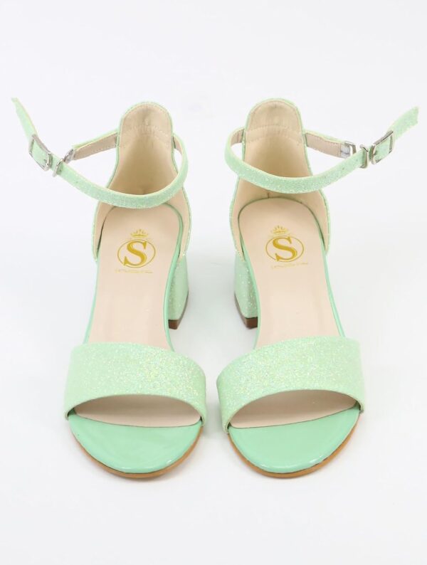 SIRRI Girls Ankle-Strap Shoes, Block Heels Sandals with Glitter for Special Occasion - Image 2