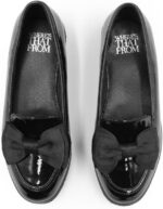 Girls Kids Childrens Loafers Slip On Flat Shoe Pumps Formal Smart School Shoes Comfort Support Lightweight Breathable Casual Classic Black Shiny Moccasin Little/Big Kid Dolly Dollie Ballet Ballerina - Image 4