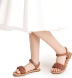 DREAM PAIRS Girls Sandals Classic Open Toe Braided Flat Sandals Summer Dress Shoes for Little Kid/Big Kid - Image 2