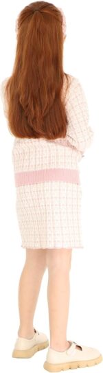 Mud Kingdom Girls Outfit Cable Knit Button Down Sweater Cardigan A-line Skirt Plaid 2-Piece Set - Image 4