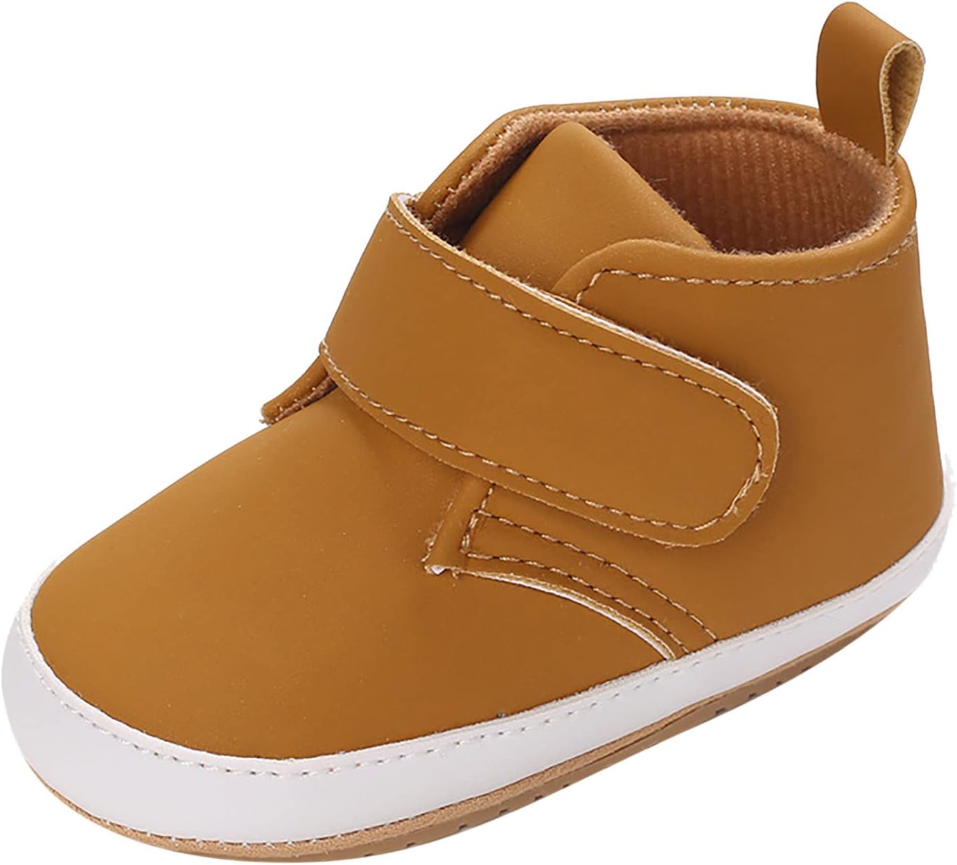 61iKfer9LnL._AC_SL1500_.jpg Baby Boys Girls Sneakers Baby Toddler Shoes Boys and Girls Floor Sports Shoes Flat Bottom Non Slip High Top Hook Loop Solid Color Comfortable Baby Girl Shoes 12-18 Months Walking - Image 1