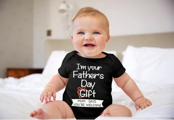 Happy First Father's Day Baby Babygrow Bodysuit Short Sleeve Onesie 0-12 Months - Image 2