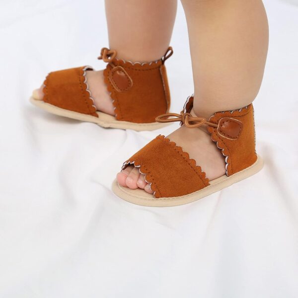 FGUUTYM Baby Shoes 6-12 Months Boys Sandals First Walking Shoes Summer Baby Shoes Toddler Shoes Soft Soles Non-Slip Summer Shoes Open Toe Breathable Crawling Shoes Girls Christening Shoes, brown, 13 - Image 2
