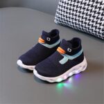 Boys Girls Light Up Running Trainers Baby LED Cute Duck Lightweight Sport Shoes Kids Breathable High Top Black Sock School Shoes Sneakers - Image 2