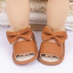 CENCIRILY Infant Baby Girls Summer Sandals Newborn Bow-Knot Open Toe Beach Shoes Casual Lightweight Anti Slip Sole Flat - Image 3