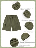 Rolanko Girls Shorts Sports Active Summer Cargo Shorts Teen Kids Running Gym Parachute Short Pants - Image 5