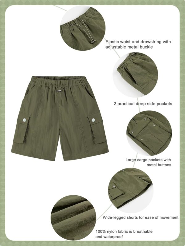 Rolanko Girls Shorts Sports Active Summer Cargo Shorts Teen Kids Running Gym Parachute Short Pants - Image 5