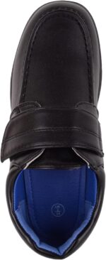 Childrens Kids Boys Slip On Faux Leather Smart Formal School Suit Shoes with Touch Fastening - Black - UK Child - Image 6