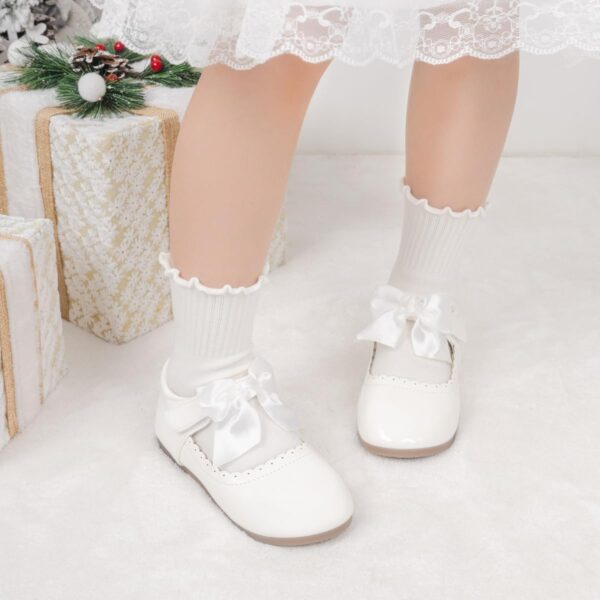 CENCIRILY Toddler Little Girl Mary Jane School Shoes Soft Anti-Slip Sole Hook and Loop Wedding Dress Flat - Image 4
