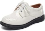 Boys Girls Lace Up Shoes Toddler Little Kids School Uniform Shoes Flat Dress Wedding Shoes