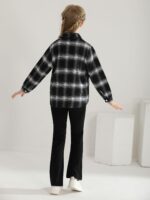 Naiyafly Girls 3 Piece Outfits Kids Cami Top + Flare Pants Set with Plaid Shirt Set Youth Girls Long Jacket Tanks Top Flare Leggings Bell Bottom Clothes - Image 3