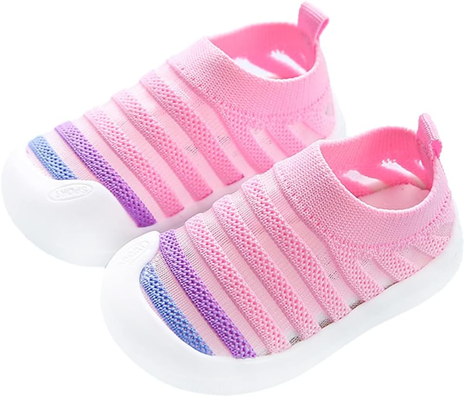 61rFE1U1jEL._AC_SL1200_.jpg Baby Shoes 0-3T Toddler First-Walking Non Slip Kid Trainers Shoes Breathable Infant Sneakers Lightweight Soft TPR Material - Image 1