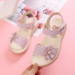Girls Sandals Toddler Little Girls Sandals with Pearls Flower Summer Breathable Leather Shoes - Image 7