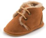 CENCIRILY Baby Boys Girls Warm Boots Infant Anti-slip Rubber Sole Lace-up Fleece Ankle Booties Newborn First Walking Shoes