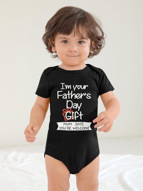 Happy First Father's Day Baby Babygrow Bodysuit Short Sleeve Onesie 0-12 Months - Image 3