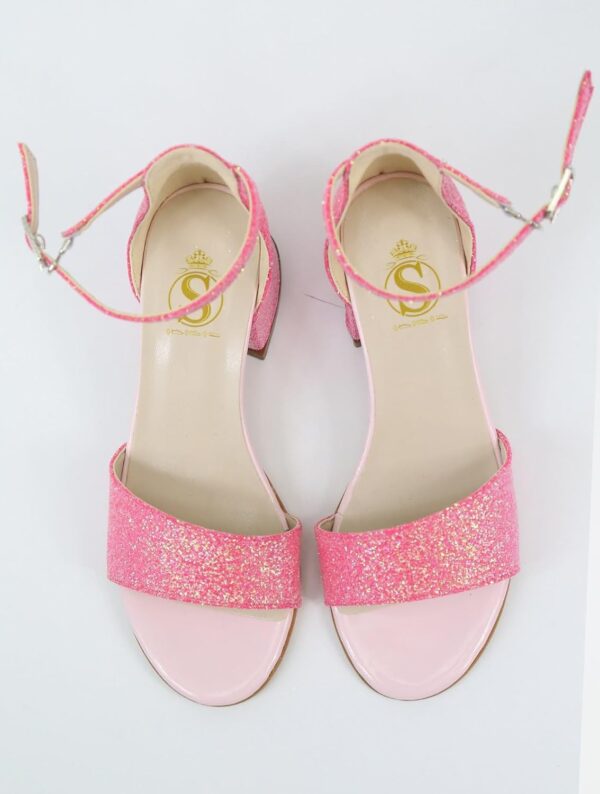 SIRRI Girls Ankle-Strap Shoes, Block Heels Sandals with Glitter for Special Occasion - Image 3
