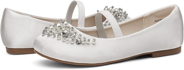 DREAM PAIRS Girls Mary Jane Ballerina Pearl Flat Dress Party Shoes - Image 7