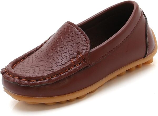 Boy's Loafer Slip-On Dress Shoes- Toddler Little Kid Boys Girls Soft Slip On Loafers Dress Flat Shoes Boat Shoes Casual Shoes Sneaker - Image 2