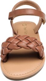 DREAM PAIRS Girls Sandals Classic Open Toe Braided Flat Sandals Summer Dress Shoes for Little Kid/Big Kid - Image 4