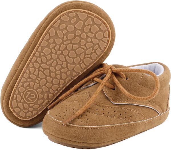 LACOFIA Baby Boys Shoes Infant Anti-Slip Soft Sole First Walking Shoes Casual Lace-up Prewalkers - Image 2