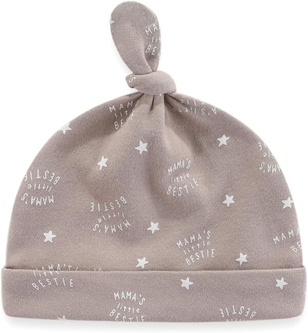 Newborn Baby 5 Hats and 5 Pairs Anti-Scratch Mittens for Babies Boys and Girls,Ages 0-6 Months 100% Cotton - Image 2