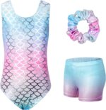 JiAmy Gymnastics Leotards for Girls with Shorts Set, 3Pcs Kids Gymnastics Athletic Outfit, Sleeveless Ballet Dancewear for Kids 3-12 Years - Image 2