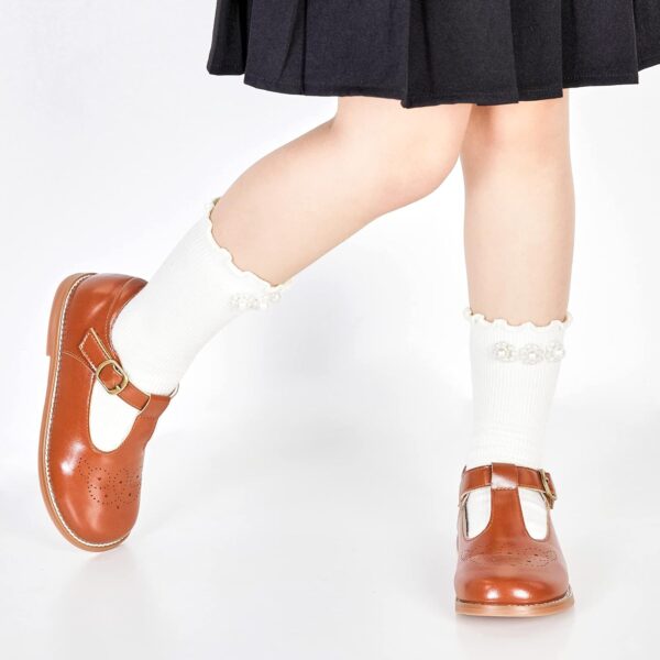 Kiderence Toddler Little Girls Mary Jane Dress Shoes School Oxford for Girls Flats - Image 3