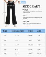 Valcatch Girls Flare Leggings Ribbed Yoga Dance Pants with Pockets High Waist Bell Bottom Trousers Kids Teens Wide Leg Pants Athletic Tights for Casual and Activewear - Image 5