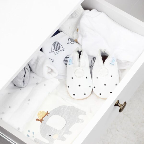 Dotty Fish Soft Leather Baby and Toddler Barefoot Shoes for Boys. Non-Slip Suede Soles. 0-6 Months - 4-5 Years - Image 4