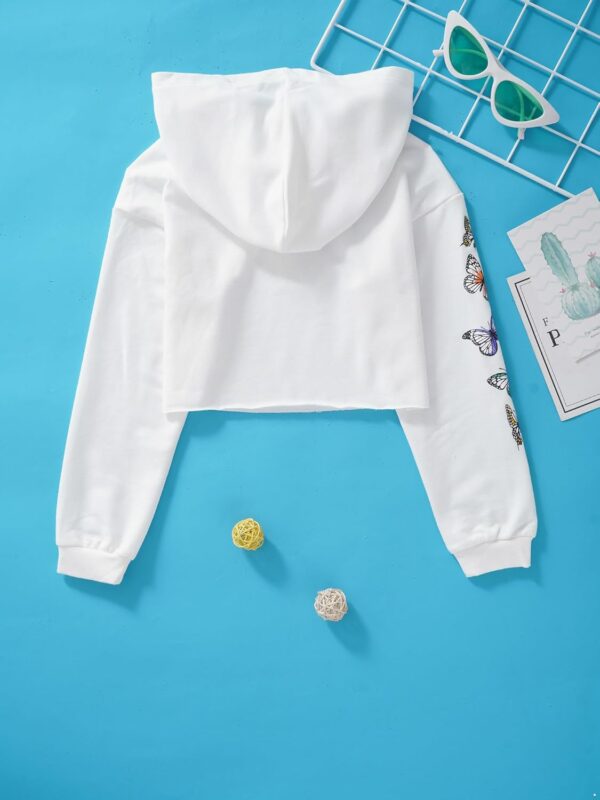 Manyakai Kids Girls Butterfly Printed Hoodie Pullover Sweatshirts Hooded Long Sleeve Crop Tops - Image 6