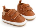 Kleoque Infant Baby Boys Girls Shoes Anti-Slip Oxford Loafer Flats Toddler Prewalker Soft Sole Crib First Walking Shoes Newborn Trainer High-Top Pu Leather Flats Sneakers Size 3-5 - Image 8