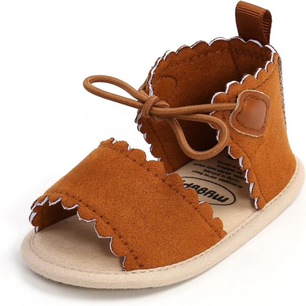FGUUTYM Baby Shoes 6-12 Months Boys Sandals First Walking Shoes Summer Baby Shoes Toddler Shoes Soft Soles Non-Slip Summer Shoes Open Toe Breathable Crawling Shoes Girls Christening Shoes, brown, 13 - Image 5