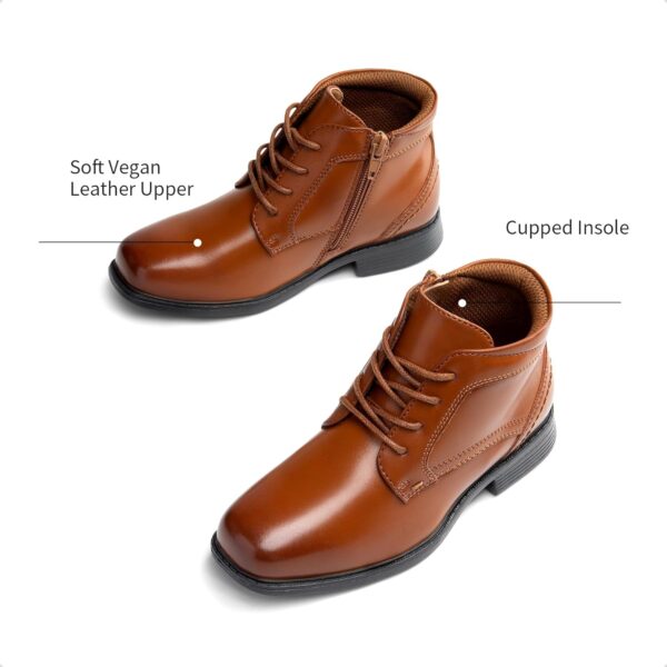 DREAM PAIRS Boys Dress Ankle Boots Lace-up Formal School Shoes with Size Zipper - Image 5