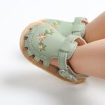 Caziffer Baby Girl Sandals PU Leather Non-slip Embroidery Flower Summer Flats Toddler Shoes for Casual Daily - Image 5
