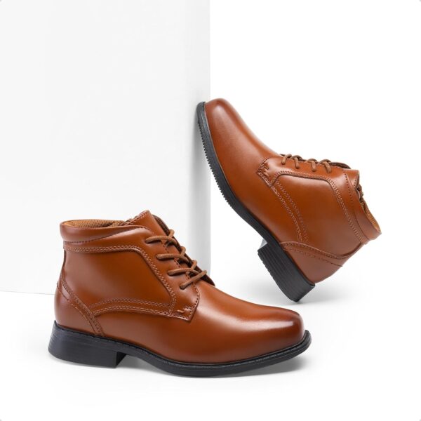 DREAM PAIRS Boys Dress Ankle Boots Lace-up Formal School Shoes with Size Zipper - Image 4